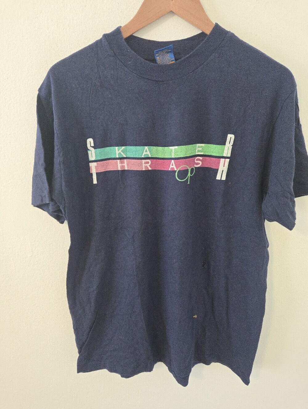 Vintage Ocean Pacific Skateboarding T Shirt Mens Large 80s Skate ThrashHas a ho